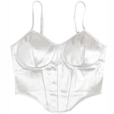 Fongt Satin Show Chest Bundle Waist Sexy Sling Show Back Vest Female Summer Small Top