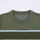 Patchwork Striped Knit Sweater-Outfit
