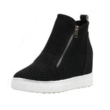 Wedge Sneaker Vulcanize Shoes Fashion Zip Leopard Increase Within Zapatos De Mujer New Fashion for