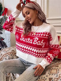 Fongt And Winter New Loose Simple Round Collar Knitted Knitted Christmas Sweater