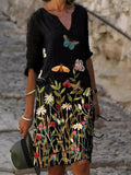 Elegant Floral Print Dress 703-1-Outfit