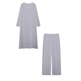 Fongt New Women's Open Fork Long Top Trop Set
