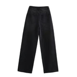 Fongt Women's INS Burst Fashion Double Trousers High-Rise Jeans