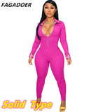 PINK Letter Embroidery Bodycon Jumpsuit Fashion Plaid Patchwork Bodysuits Long Sleeve Sexy Zipper Playsuits
