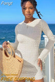 Summer Ruched Ruffle Sexy Y2K Clthes Lace Up Long Sleeve Backless Bodycon Mini Dresses For Women 2023 Outfit Club