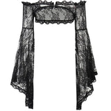 Dark Style Sexy Blouse Female Button Splicing Lace Perspective Long-Sleeved Sweater Cardigan-Outfit