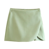 New Solid Color Fashion Style Short Style Four-Sided Bouncy Skirt Pants-Outfit
