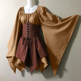 Fongt New Party Long-Sleeved Women's Renaissance Medieval Dress Festive Dress