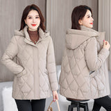 Mother Winter Down Cotton-Padded Jacket Add Fat Increase The New Foreign Style Middle-Aged Coat Female Autumn And Winter Large Size Middle-Aged Cotton-Padded Jacket-Outfit