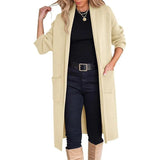 Fongt Women's New Autumn And Winter Fashion Women's Long Hair To Open The Jacket