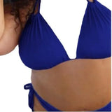 Fongt Summer Lady Cooling And Solging Summer Pure Color Size Hanging Hered Swimsuit Set With Sexy