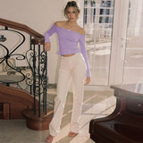 Off-Shoulder Long Sleeve Bow Top-Outfit