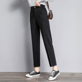 Pants Women Office Lady Ankle Length Autumn Solid Harem Trouser High Waist Fashion Harajuku Loose Elegant Youth Hot