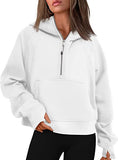 Fongt Autumn And Winter New Fashion Leisure Sports Half Zipper Hooded Short Plus Velvet Wear