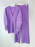 Fongt Folded HP Series 2025 Miyake Spring And Autumn Folded Women's Loose Folding Set Top Straight Trousers