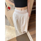 Fongt Price White Design Lace Side Splicing Half Dress Dress 2025 Summer Unique Beautiful Umbrella Skirt
