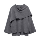 Fongt Short-Sleeved Scarf Short Knitted Coat ZA Fashion Temperament Autumn And Winter Women's New