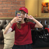Fongt Cotton 2024 Summer Wear New Pure Cotton Short Style Show Thin Crop Short-Sleeve T-Shirt Women's Slim And Versatile Pure Color Jacket