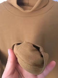 Fongt Women's New Fall 2024 Air Stack Collar With A Long-Sleeved T-Shirt And Warm Top-Outfit