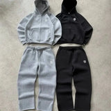 Fongt New Popular S Embroidery Printing Series For Young Couples Casual Broad-Legged Trousers