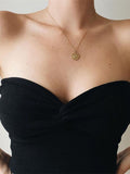 Knit Twisted Tube Top-Outfit