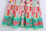 Fongt Spring Women's Long Sleeve Positioning Print Dress 1725