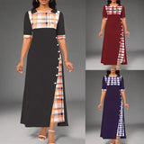 Fongt Large Number Of 2025 New Dress Burst Round Collar Bump Color Sleeve Irregular Long Dress