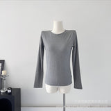 Fongt New Model Knitted Long-Sleeved Women Hot To Sell The Basic Solid Color Bottom T-Shirt
