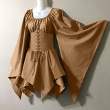 Fongt New Party Long-Sleeved Women's Renaissance Medieval Dress Festive Dress