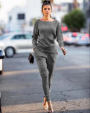 for women two piece set knitted sweater long sleeve pants 2 piece set for women two pieces sets women's suits 1028-0-Outfit
