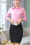 Shirt Women Polyester Cotton Shirts for Women Long Sleeve Blouse Women Dress Shirts Fashion Female Clothing OL Womens