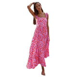 Fongt Women's Clothing 2026 Bohemian Dress Slings Flowing Long Print Dress Girl