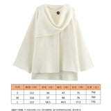 Fongt Women's Autumn New Asymmetric Scarf Short Loose Knit Coat