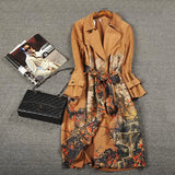 and winter suede long-sleeved Trench Coat Women plus
