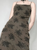 Halloween Double Layered Floral Slip Maxi Dress-Outfit