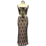 Fongt Women's New 2025 Summer Lace Dress Spliced Bras Summer Decoration Sexy Suit Dress