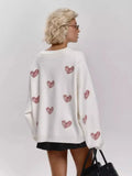 Fongt Embroidered Sweater Women's Round Collar Casual Easing 2024 Knitted Shirt Autumn And