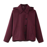 Fongt Women's Clothing Explosion Fashion Casual Style Hooded Coat Short Coat