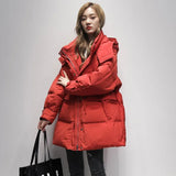 Winter Women Loose Down Coat Windproof 90% White Duck Down Jacket Female Parkas Feather Puffer Snow