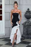 Fongt Women's Wear Elegant Strapless Slit Fashion Slim Backpack Hip Dress