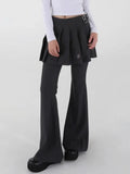 Summer New Street Bell Bottom Jeans Y2k E-Girl Slim Fit Ruched Skirts Pants Vintage Striped Loose Wide Leg-Outfit