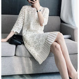 dress 2023 spring and autumn new style large size women's medium sleeve medium length A-line