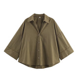 Fongt Homemade New Women's Classic Fashion Wide Sleeves Prefectural Shirt 2246255