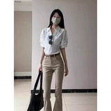 Fongt Kicol Micro-Rare High-Rise Jeans Women Autumn New Niche Design With Horseshoe Trousers