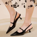 Fongt New Summer Dress With Sandals Fairy Shoes Pointed Light-Mouthed Fine Temperament Silver Single