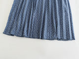 New Spring Watermark Orchid Waist Sleeveless Dress With Pleats-Outfit
