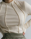 Fongt Bottom Shirt Autumn Winter Round Collar Tight Edge T Shirt Female Tight Temperament Commuter Top Women's
