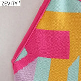 Women Chic Color Match Geometric Knitting Halter Camis Tank High Street Ladies Summer Backless Lace Up Crop Tops