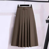Office Mid Pleated Skirt Two Piece Sets Women Korean Short Blazer Jackets And A-line Skirts Suit Elegant Spring Fall