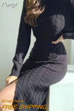 Women Knitted Dress Twisted Elegant Double Sided Bodycon Sweater Long Sleeve Autumn Winter Fashion Harajuku Chic